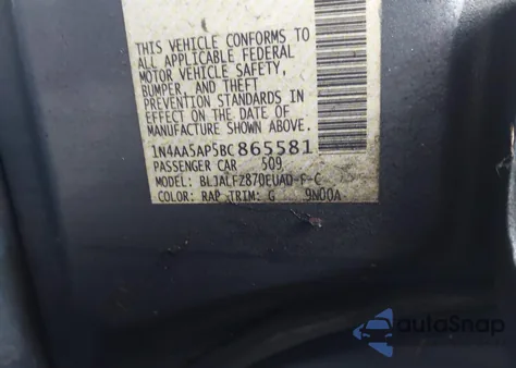 2011 Nissan Maxima 3.5 Sv z USA, uszkodzony, nr VIN 1N4AA5AP5BC865581